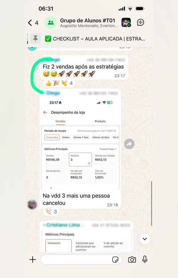Depoimento de aluno 6